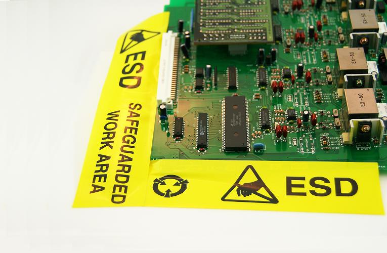 UltraTape 4440/0440 Yellow ESD Caution Overlaminated Identification Tape | ESD Tapes K | UltraTape