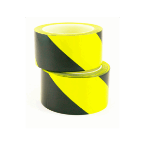 <p>1165BY200-P2D | *Surestock item. Available with 5-day lead time.</p> 2” Black and Yellow Cleanroom Over-Laminated Floor Marking Tape (3-Pack)